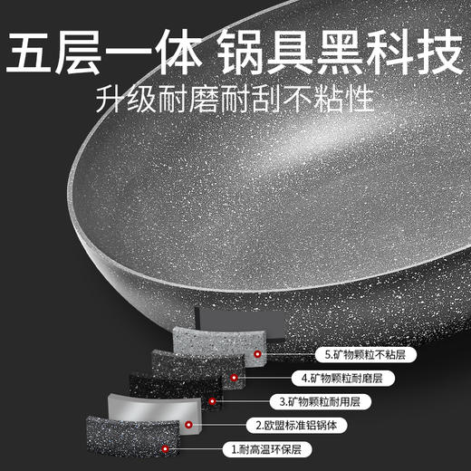 【特惠6折清货，仅1件，无货退款】FLONAL石器时代白金系列不粘炒锅32cm【非质量问题不退不换】 商品图3