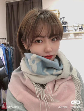 Lv渐变围巾-粉蓝