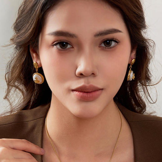 Manreya玛芮雅“土星光晕”巴洛克珍珠耳环优雅轻奢法式小众  简约 商品图5