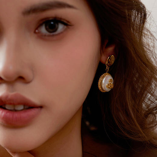 Manreya玛芮雅“土星光晕”巴洛克珍珠耳环优雅轻奢法式小众  简约 商品图8