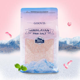 GOOVIS喜马拉雅玫瑰粉盐 天然矿物岩盐食用盐浴盐不加碘 1kg/袋