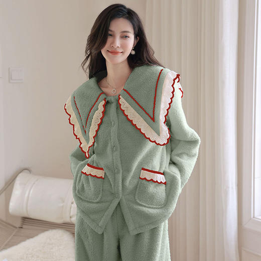 秋冬【小红书新款法兰绒睡衣】柔软保暖 加厚家居服套装女 新年 商品图7