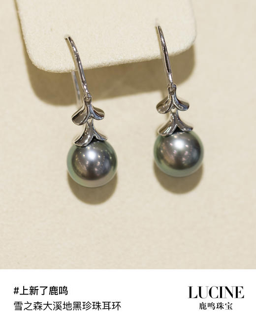 鹿鸣上新：雪之森黑珍珠耳坠 商品图0