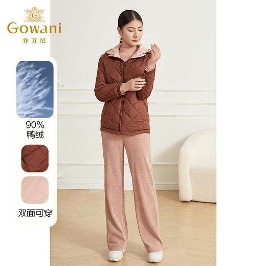 乔万尼双面穿羽绒服女冬季新款短款撞色设计ET4T981 商品图1