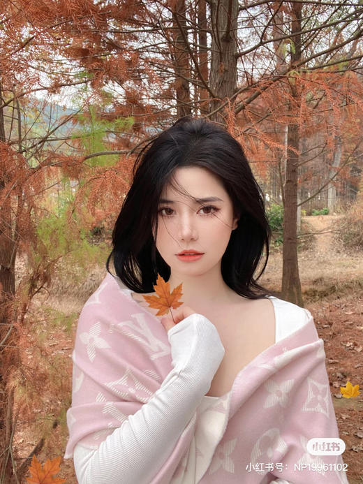 Lv羊毛围巾-樱花粉 商品图2