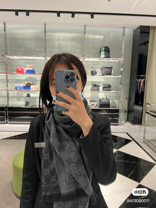 Gucci围巾-黑灰色 商品图0