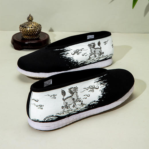 内联升男鞋手工单鞋千层底大内山海之麒麟小元口鞋SH8540 商品图5