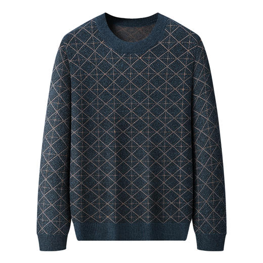 【新款DWP】大依优型大码针织衫圆领加肥加大毛衣大号胖子宽松毛衫男装上衣打底 商品图1