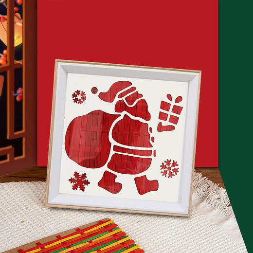 【精美相框❗️圣诞节竹编画】材料包手工diy 非遗竹编相框画传统文化 活动纪念品 礼物团建活动三八妇女节新年礼盒年货礼盒 商品图1