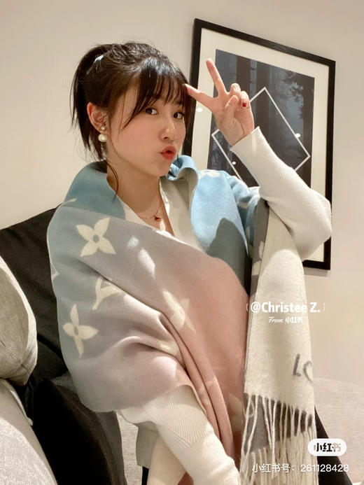 Lv渐变围巾-粉蓝 商品图6