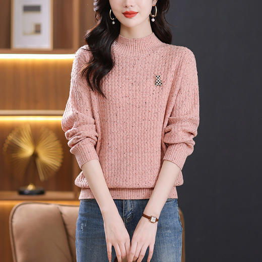 半高领内搭打底衫漂亮减龄毛衣，新款韩版时尚洋气内搭针织衫KQL-10-3726 商品图0