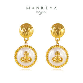 Manreya玛芮雅“土星光晕”巴洛克珍珠耳环优雅轻奢法式小众  简约
