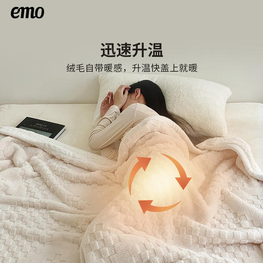一默emo塔芙绒双面毯保暖羊羔绒毛毯冬午睡空调毯盖毯车用可机洗毯子 商品图3