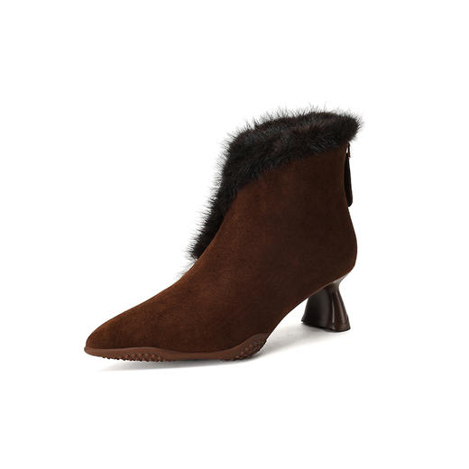 时尚保暖，羊反皮+水貂毛橡胶运动大底短靴YCJX-2567 商品图13