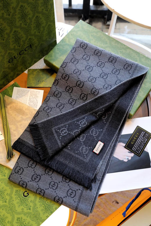 Gucci围巾-黑灰色 商品图5