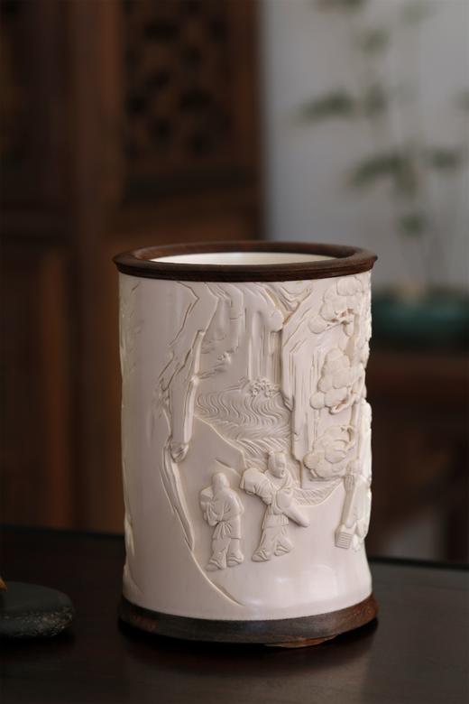 五老图°猛犸牙雕笔筒 商品图3