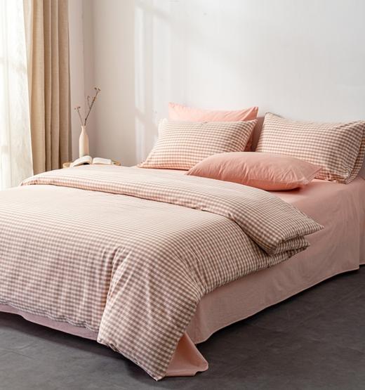 松植屋简约日式A类100%全棉水洗棉四件套床单被罩双人加大 高温水洗双面热烫工艺 久洗不易变形不易缩水 商品图8