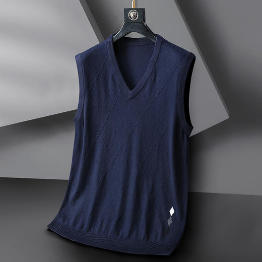 【圈】【新款DWP】大依优型毛衣针织背心休闲针织衫毛背心加肥加大上衣男士胖子大码毛衫t恤打底 商品图1