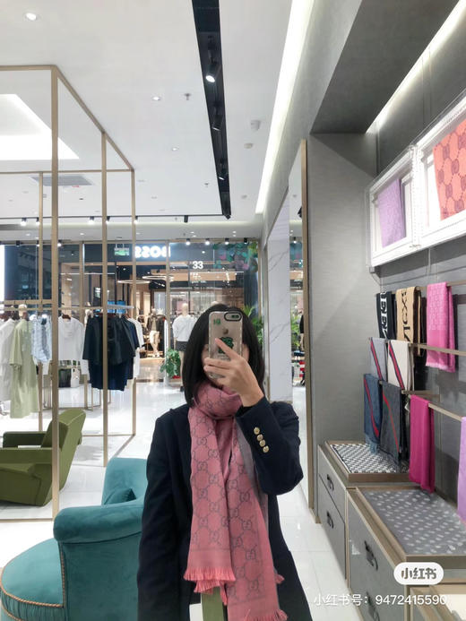 Gucci围巾-灰粉色 商品图5