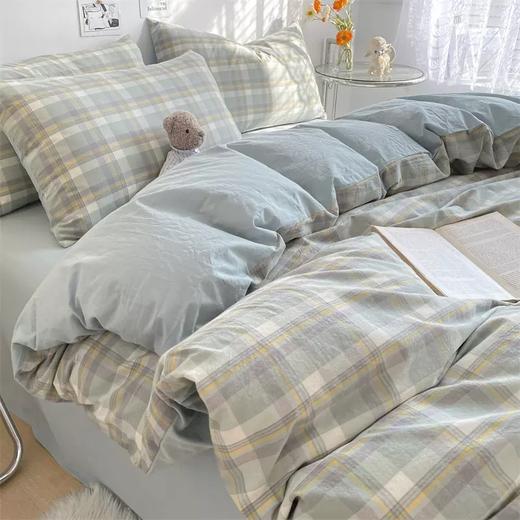 松植屋简约日式A类100%全棉水洗棉四件套床单被罩双人加大 高温水洗双面热烫工艺 久洗不易变形不易缩水 商品图4