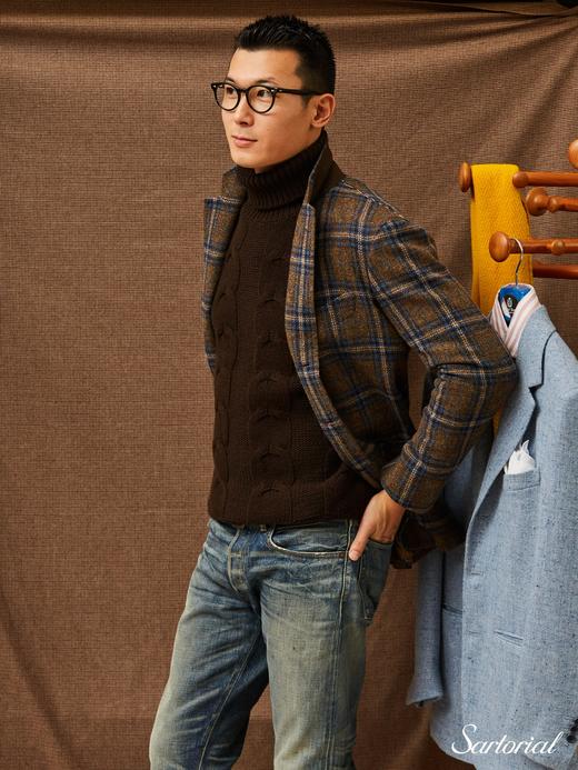 Dalmo 棕色扭花羊绒高领 商品图5