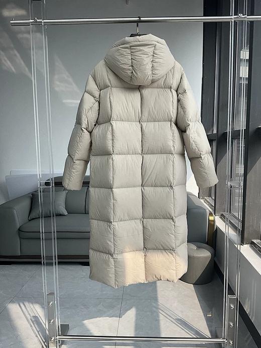 Martine Wester 女款 超轻超柔面里同料加长款连帽鹅绒服 茧型宽松加长款鹅绒服11383805 商品图4