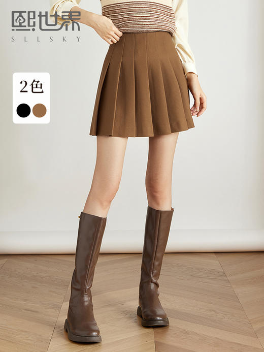 【79元福袋，不支持退换】熙世界美拉德棕色百褶裙女2025秋冬季高腰显瘦防走光短裙半身裙子 商品图0