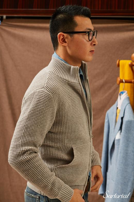 Dalmo 浅灰羊绒拉链夹克 商品图4