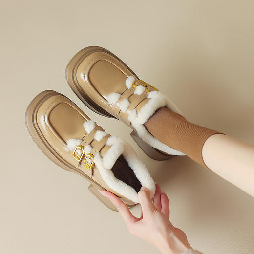 冬季新款，里外全皮厚底保暖绒里单鞋HCY-5074 商品图12