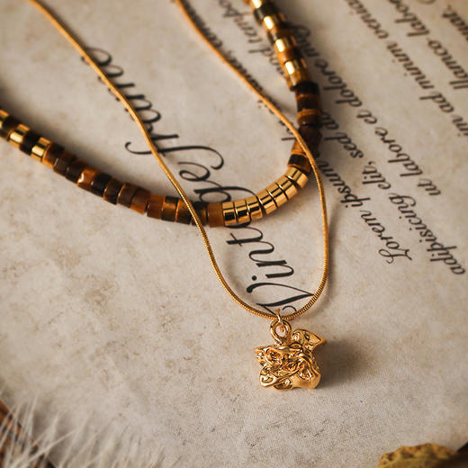 Manreya玛芮雅“荒原星野”虎眼石双层叠戴项链 商品图6