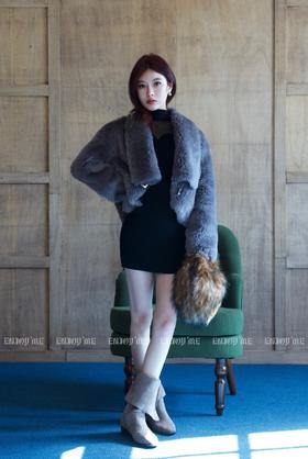 冬季大翻领金属扣羊毛皮草 155343585