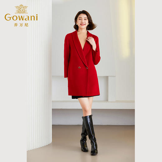 Gowani乔万尼秋冬新款羊毛羊绒大衣红色系小个子ET4A929101 商品图3