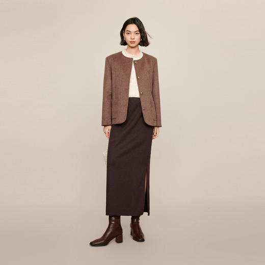 【严选】伊芙丽冬圆领绗棉单面呢外套1EB912971 商品图4