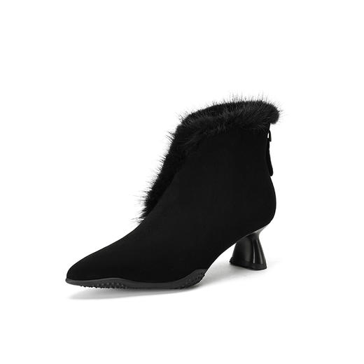 时尚保暖，羊反皮+水貂毛橡胶运动大底短靴YCJX-2567 商品图14