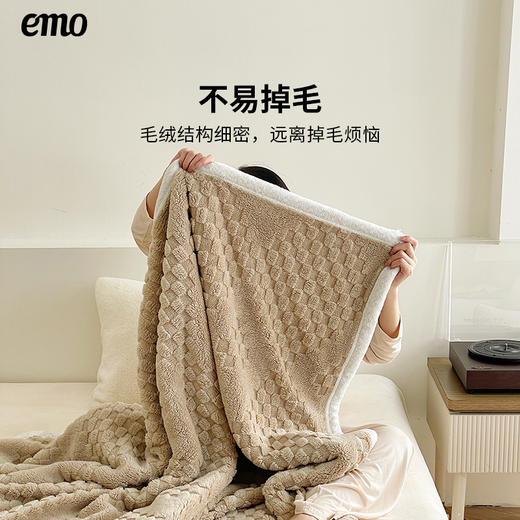 一默emo塔芙绒双面毯保暖羊羔绒毛毯冬午睡空调毯盖毯车用可机洗毯子 商品图5