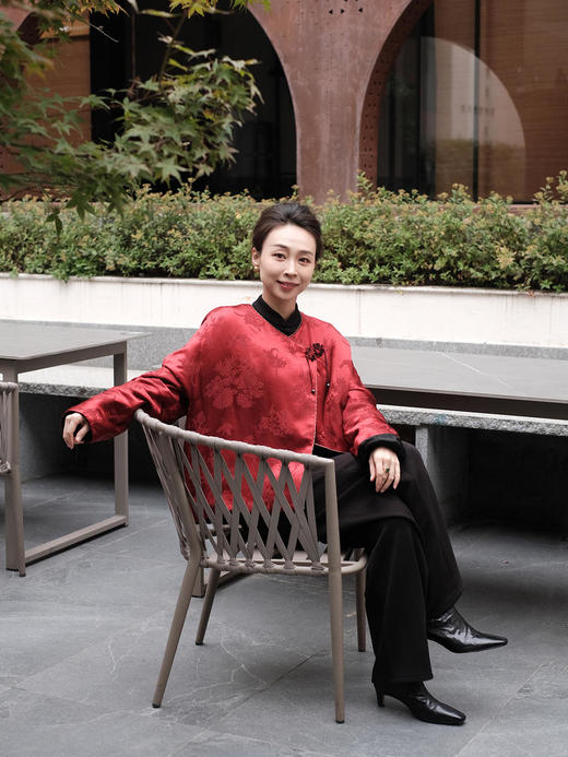 盛唐牡丹 |冠乐绉偏襟花扣夹棉外套 商品图4