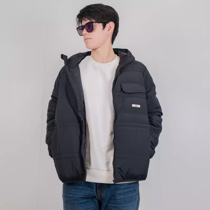 Lee秋冬新款男士灰鸭绒羽绒服连帽舒适LMT0011445UK00FK11000/A00001