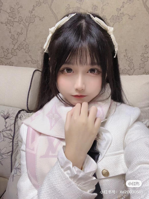 Lv羊毛围巾-樱花粉 商品图1