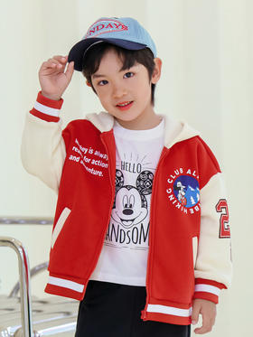 迪士尼男童外套春秋婴幼宝宝卫衣中大童棒球服233S1858
