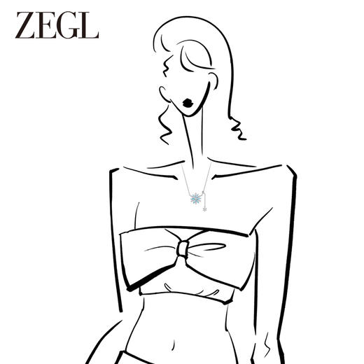 ZEGL设计师冰雪奇缘系列925银雪花项链女轻奢小众秋冬圣诞锁骨链 商品图1