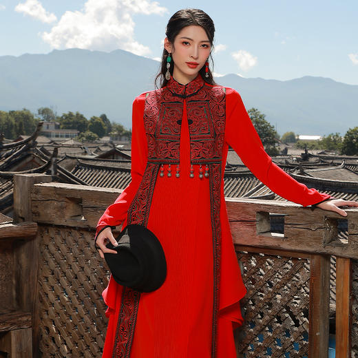 【2026惊艳喜庆杨丽萍同款 现货】穆如清风长袍连衣裙 商品图7