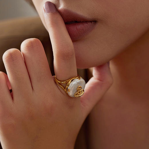 Manreya玛芮雅“土星光晕”巴洛克珍珠戒指优雅大方轻奢百搭礼物 商品图5