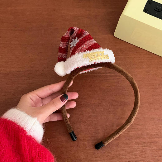 双12抢先购！【可爱熊发箍！萌动圣诞盛宴】新款圣诞节头饰新年红色蝴蝶结发卡，可爱熊发箍毛球卡通圣诞帽发夹，舒适柔软 不易脱落 百看不厌-QQ 商品图12