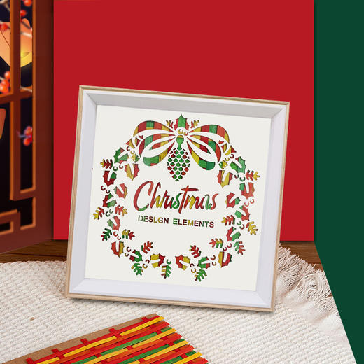 【精美相框❗️圣诞节竹编画】材料包手工diy 非遗竹编相框画传统文化 活动纪念品 礼物团建活动三八妇女节新年礼盒年货礼盒 商品图3