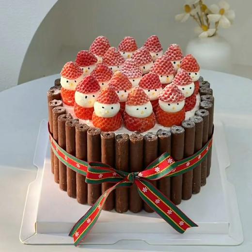 雪人草莓巧克力蛋糕-提前2小时预定 商品图0