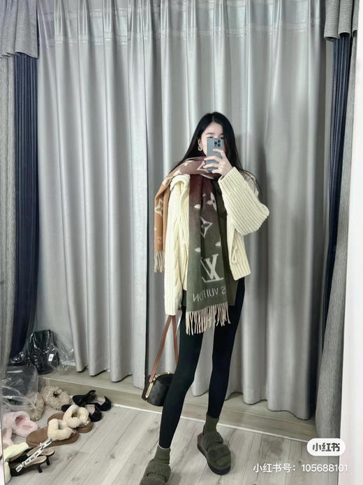 Lv渐变围巾-橄榄绿 商品图3