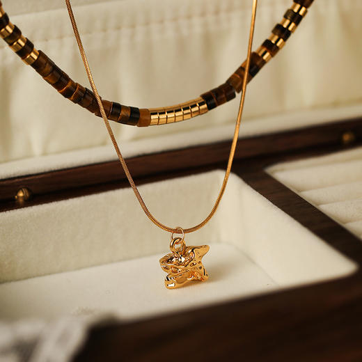 Manreya玛芮雅“荒原星野”虎眼石双层叠戴项链 商品图7