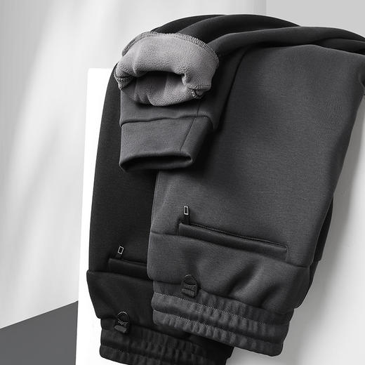 【一口价】【新款DK】大依优型大码加绒直口束口休闲裤松紧腰加肥加大宽松舒适运动裤男装裤子长裤 商品图1