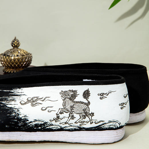 内联升男鞋手工单鞋千层底大内山海之麒麟小元口鞋SH8540 商品图3