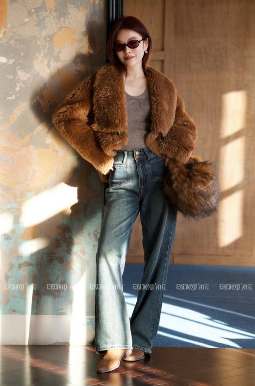 冬季大翻领金属扣羊毛皮草 155343585 商品图5